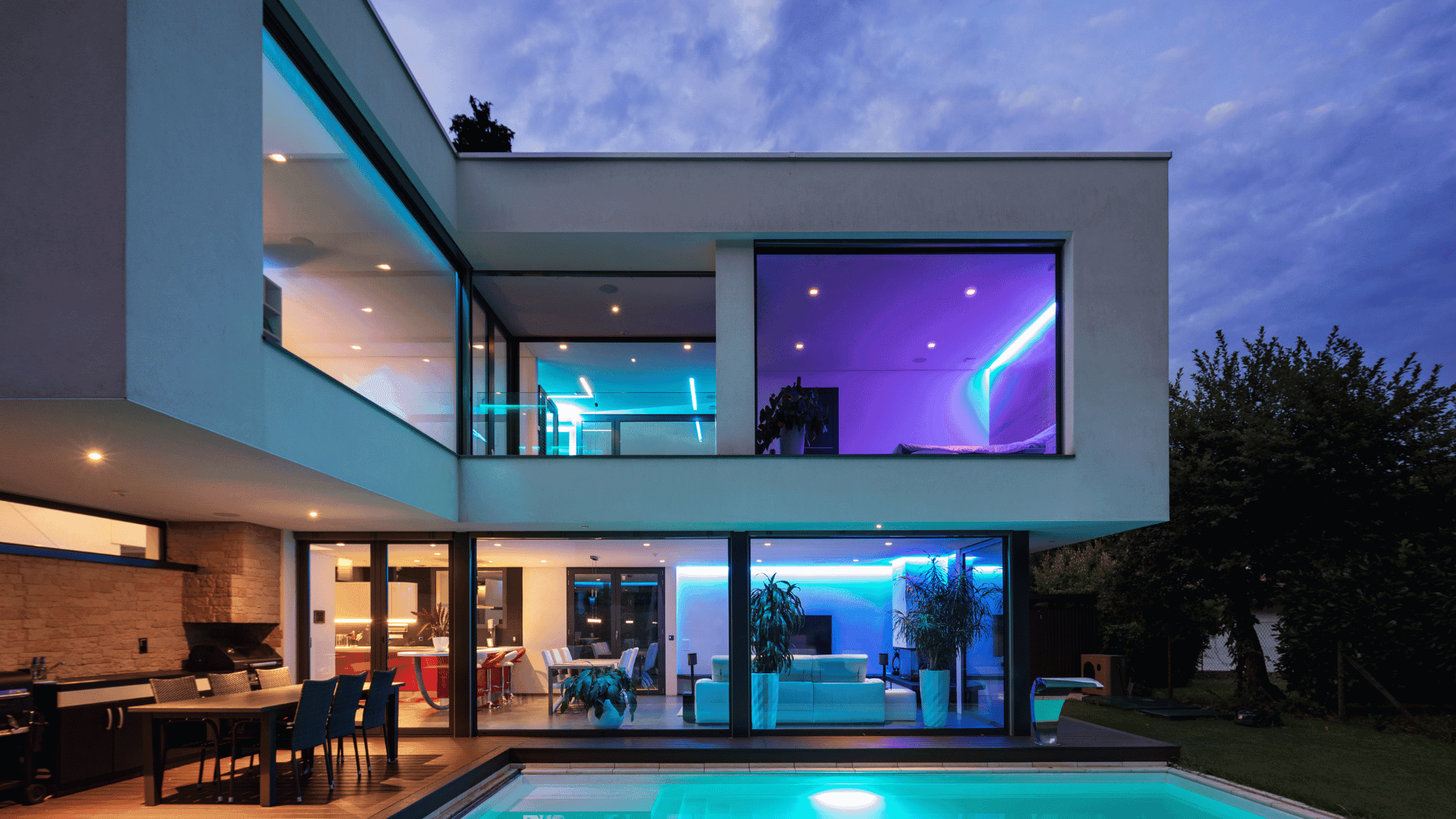 House with Led Stripes